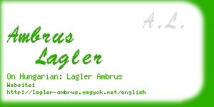 ambrus lagler business card